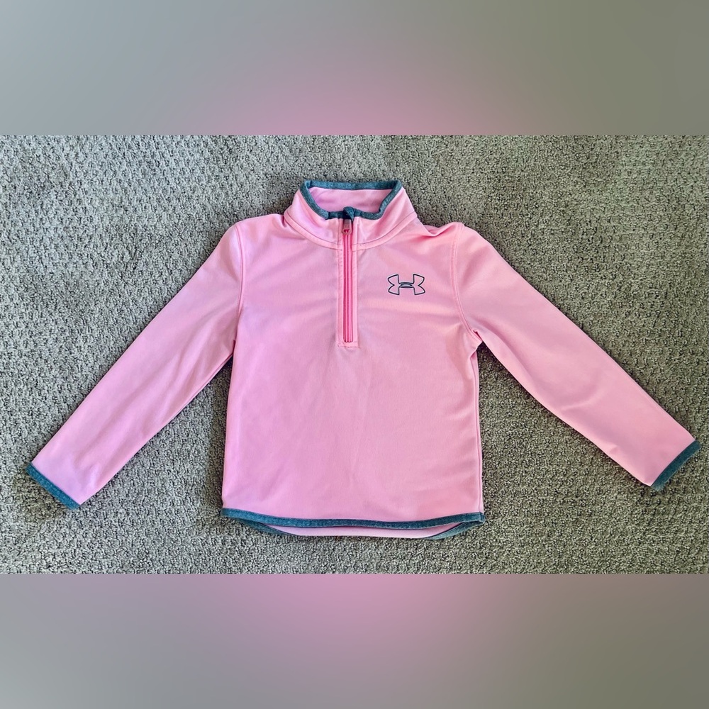 Under Armour Pink and Gray Quarter-Zip Top